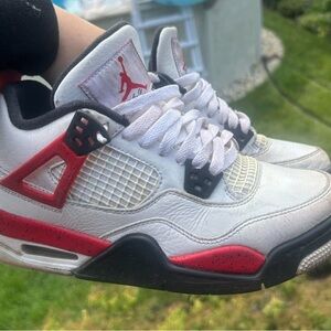 Red cement Air Jordan White and Red Sneakers